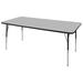 Factory Direct Partners Rectangular T-Mold Adjustable Height Activity Table w/ Standard Glide Legs Laminate/Metal in Gray/Black | 30 H in | Wayfair