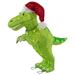 30 LED Lighted Tinsel Santa T-Rex Dinosaur Outdoor Christmas Decoration