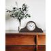 Red Barrel Studio® Analog Solid Wood Quartz Tabletop Clock in Dark Brown Wood in Brown/Green | 7.5 H x 15 W x 3 D in | Wayfair