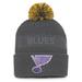 Men's Fanatics Branded Charcoal St. Louis Blues Authentic Pro Home Ice Cuffed Knit Hat with Pom