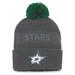 Men's Fanatics Branded Charcoal Dallas Stars Authentic Pro Home Ice Cuffed Knit Hat with Pom