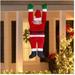 Viworld Big 5 FT Climbing Hanging Santa Claus Suit for Christmas Decoration on The Gutter Roof Window Door Decor