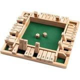 Luckyidays Wooden Board Game Shut The Box Dice Game Wooden 4 Sided Large Wooden Board Game Instructions Shut The Box Game Wooden Table Top Toy Pub Board Game 2-4 Players (Green)