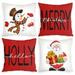 Throw Pillow Covers Christmas Decorative 4 Pieces 18x18in 100% Linen Christmas Cushion Covers Christmas Fall Decor for Rustic Couch Home Decor