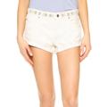 Free People Shorts | Free People Ivory Denim Embroidered Waist Eliot Cut Off Shorts 29 | Color: Cream | Size: 29
