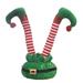 Christmas Elf Leg Decoration Upside-down Red Green White Stripped Sequins Belted Bendable Desktop Ornament Holiday Party Supplies