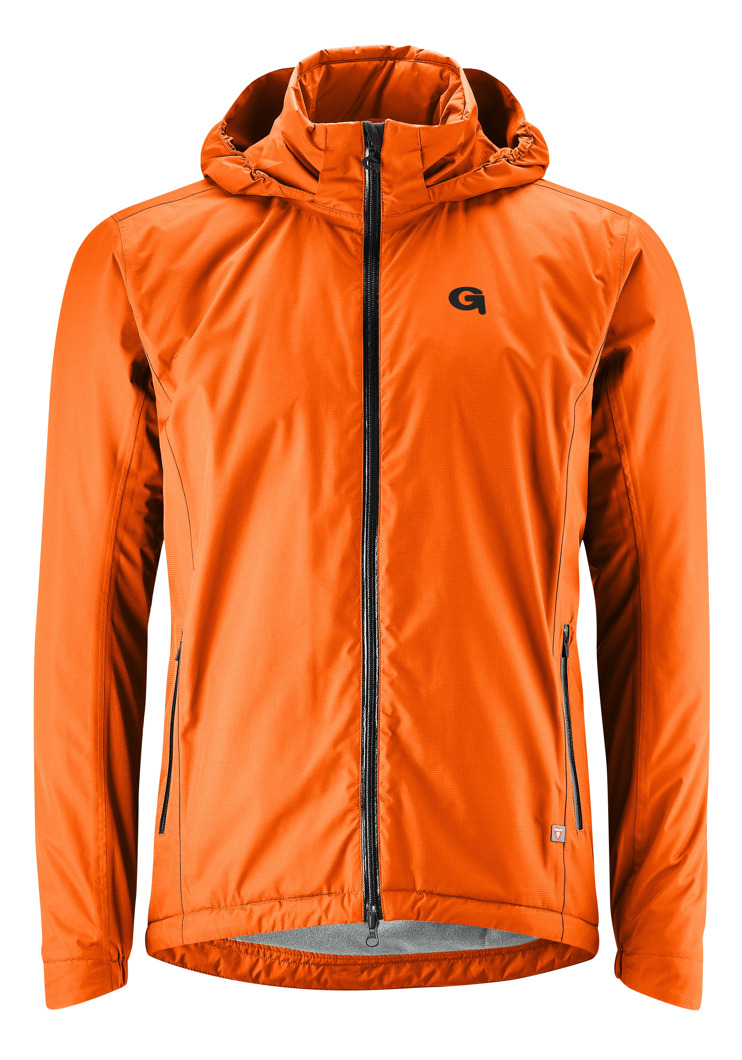 Fahrradjacke GONSO "Save Jacket Therm M", Herren, Gr. S, orange (neonorange), 100% Polyester, Jacken Fahrradjacke, Herren Regenjacke wind- und wasserdicht, Radjacke mit Kapuze