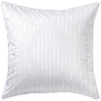 Kissenbezug CURT BAUER "Belluno", weiß, B:80cm L:80cm, Mako-Brokat-Damast, Obermaterial: 100% Baumwolle, Kissenbezüge, schmaler Streifen Image