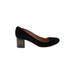 J.Crew Heels: Slip On Chunky Heel Work Black Solid Shoes - Women's Size 7 1/2 - Round Toe