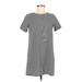 One Clothing Casual Dress - Shift Crew Neck Short sleeves: White Print Dresses - Women's Size Small