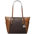 Michael Kors Charlotte Signature Large Top Zip Tote bundle with XL Dust Bag, Brown