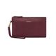 DORIS&JACKY Leather Wristlet Clutch Wallet Cute Small Pouch Bag With Strap, 7-lambskin Wine Red, Middle