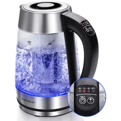 Aigostar - Glas Wasserkocher mit Temperatureinstellung 1,7L, 2-in-1 Teekocher mit Edelstahl Image