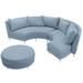 Seasonal Living Fizz 168" Wide Curved Patio Sectional w/ Cushions Wood in Blue | 36 H x 168 W x 63 D in | Wayfair 105FT003P2-FULL-RSB_105FZ-Z2-32Q