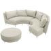 Seasonal Living Fizz 168" Wide Curved Patio Sectional w/ Cushions Wood in Gray/White | 36 H x 168 W x 63 D in | Wayfair