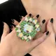 Stonefans-Grosse bague en biscuits pour femme grand doigt coloré bijoux de déclaration cristal