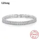 Bracelet en argent Sterling 925 18CM bijoux Glamour élégants en cristal de Zircon pour femmes