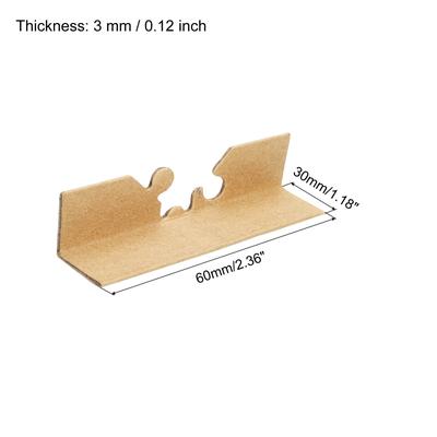 Adjustable Cardboard Corner Protector Package Frame 60x30mm Thick 3mm 100pcs - Light Brown