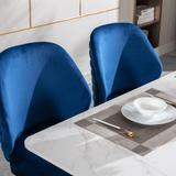 Modern Woven Velvet Dining Chair Set of 2