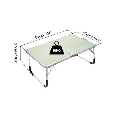 Foldable Laptop Table, Picnic Bed Tray Table with Tote Bag, Silver
