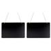 2pcs Creative Wooden DIY Double Sided Blackboard Pendant Writing Board for Home