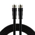 GE RG59 Coaxial Cable 6 ft. F-Type Connectors Double Shielded Coax Input/Output Low Loss Ideal for TV Antenna DVR VCR Satellite Receiver Cable Box Home Theater Black 23217