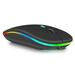2.4GHz & Bluetooth Mouse Rechargeable Wireless Mouse for vivo Y32 Bluetooth Wireless Mouse for Laptop / PC / Mac / Computer / Tablet / Android RGB LED Onyx Black