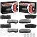 8 PCS Front & Rear Ceramic Brake Pads w/Hardware Kits Fits for Lexus LX570 2008-2009 Toyota Land Cruiser Sequoia 2008-2019 Toyota Tundra 2007-2019 Low Dust Brake Pad (All Models)