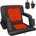 1 Pack Foldable Double Heated Stadium Seats for Bleachers 6 Reclinng Positions Backrest Armrests Adjustable â€“ 3 Level Heating Portable Stadium Seating Heated Camping Chairs (Not Include Battery)