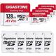 [Gigastone] Micro SD Card 128GB 5-Pack Gaming Plus MicroSDXC Memory Card for Nintendo-Switch Wyze Cam Roku Full HD Video Recording UHS-I U1 A1 Class 10 up to 100MB/s with MicroSD to SD Adapter