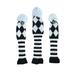 NUOLUX 3pcs/set Knitted Fabric Hybrid Club Head Covers Wooden Driver Fairway Wood Headcover (White)