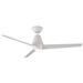 Slim Indoor and Outdoor 3-Blade Smart Ceiling Fan 52in Matte White with 3000K LED Light Kit and Remote Control