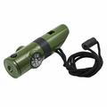 (2-Pack) Kids Survival Outdoor Camping Multi Tool Whistle Compass LED 7 in 1 Flashlight Green