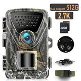 2.7K 28MP Infrared Trail Cameras UCANFIX 1520P 512G Wildlife Camera with Night Vision 1080P Hunting Game Camera 0.2s Trigger Speed with SD Card