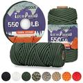 XKDOUS 550 Paracord 250ft Camo Green Parachute Cord 100% Nylon 7 Strand Inner Core Type III Tactical Paracord Rope Outside Survival Gear for Bracelets Lanyards Handle Wraps Camping & Hiking