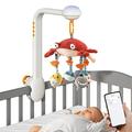 Anself Multifunctional Crab Musical Baby Crib Mobile Toy Projector Light with 360Â° Rotatable Cute Cartoon Hanging Rattles Pendants for Infants