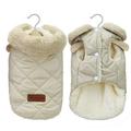 Pet Clothing Supplies Warm Fleece Padded Apparel Puppy Vest Pet clothes Plush Hoodie Cotton Padded Jacket Winter Coat BEIGE L