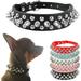 1 Pcs Adjustable Spiked Microfiber Leather Pet Dog Collars for Small Medium Large Pets Like Cats Dogs Pitbulls Bulldogs Pugs for Pet Big Family and for Pet Hospital Gift Pink