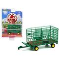 Diecast Bale Throw Wagon Green with Yellow Wheels Down on the Farm Series 6 1/64 Diecast Model by Greenlight