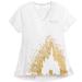 Disney Tops | Disney Women's Shirt - Cinderella Castle - Gold Glitter | Color: Gold/White | Size: Xs
