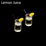 2/4PCS Gift Food Model Mini Kitchen Toy Fairy Garden Ornament Miniature Drinks Lemon Water Cups Orange Juice Dollhouse Accessories 2PCS LEMON JUICE