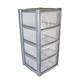 Large Transparent Silver 4 Drawer Plastic Modular Storage Tower For Home Schools Work Places (1)