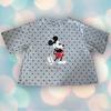 Disney Tops | Disney Uniqlo Mickey Mouse Women’s Crop Teen Shirt Top Size L | Color: Black/Gray | Size: L