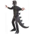 King of Monsters Godzilla The Child Costume, Child Classic Godzilla Costume, Gift for Kids Cosplay, cosplay, Halloween, Christmas, birthday, the best gift for kids, Black (3-4 ans old (90-100cm))