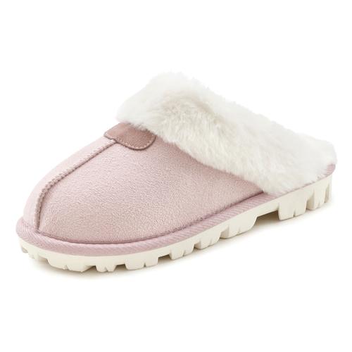 Plüsch Hausschuhe VIVANCE Gr. 36, rosa (rosé) Damen Schuhe Pantoffeln Plüsch Hausschuh Hausschuh,Pantoffeln,Clogs, Schlappen, Pantolette mit Warmfutter VEGAN