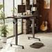 Inbox Zero Height Adjustable Standing Desk w/ Drawer Wood/Metal in Black | 63 W x 24 D in | Wayfair 524FE14179204ADDB0500095B306D292