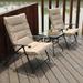 PHI VILLA Patio Padded Folding Conversation Chair 3-Piece Set