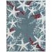 Home Dynamix Marine Coral Coastal Starfish Indoor/Outdoor Area Rug Navy Blue/Ivory 5 2 x7 2