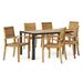 Noble House Kirby 7-Piece Outdoor Acacia Wood Dining Set in Teak/Black