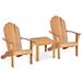 Costway 3PCS Patio Adirondack Chair Table Set Garden Deck Furniture